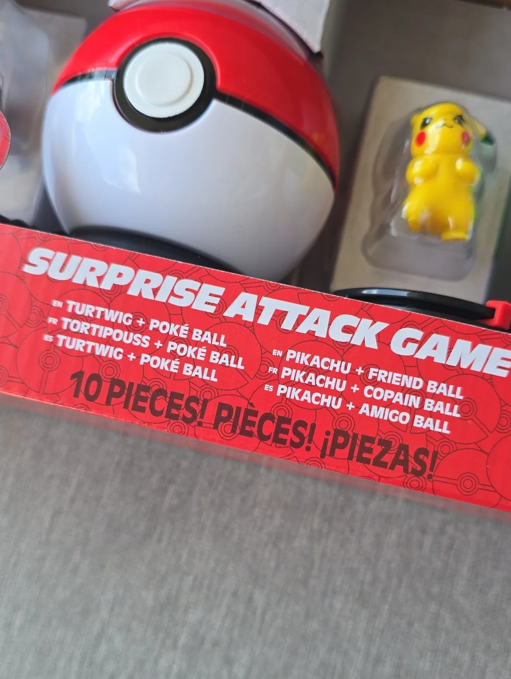 Surprise Attack Game - Red and Green Poké Balls with Pikachu & Turtwig